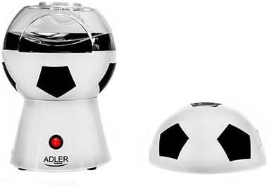 ADLER AD4479 AD 4479 Popcornmaschine aus Mais, Heissluft ohne Öl, Fussballform, elektrisch, 1200 W,