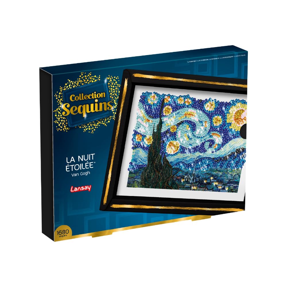 Lansay - COLLECTION SEQUINS - Die Sternennacht - Van Gogh - Gestalte ein glitzerndes Sequin-Bild von