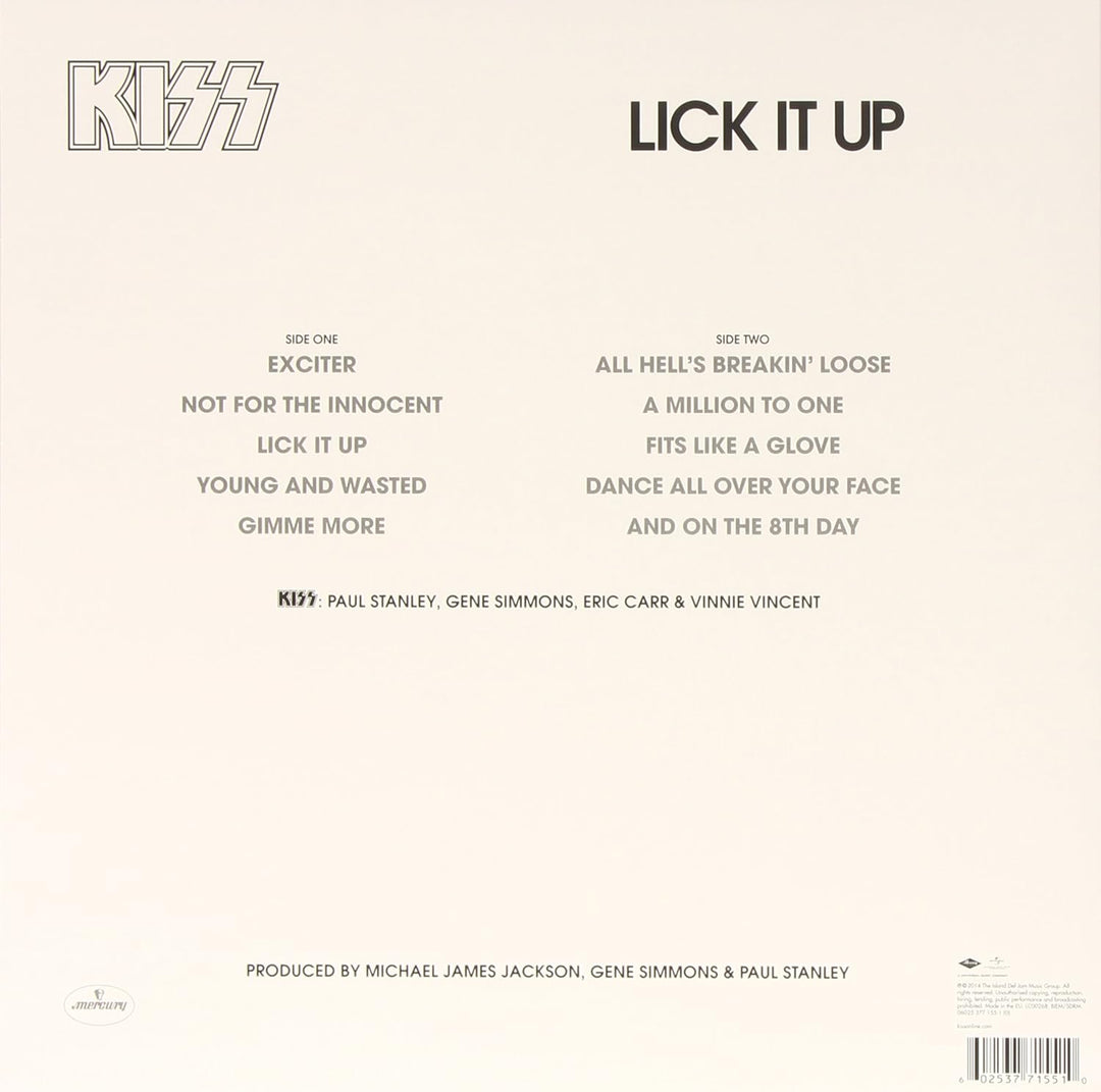 Lick It Up, Vinyl