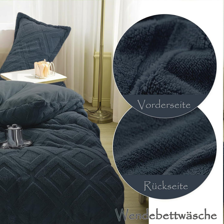 KEAYOO Plüsch Kissenbezug 40x80cm mit Flauschig Teddy Fleece Extra Warm für Winter Kissenbezug (Dunk