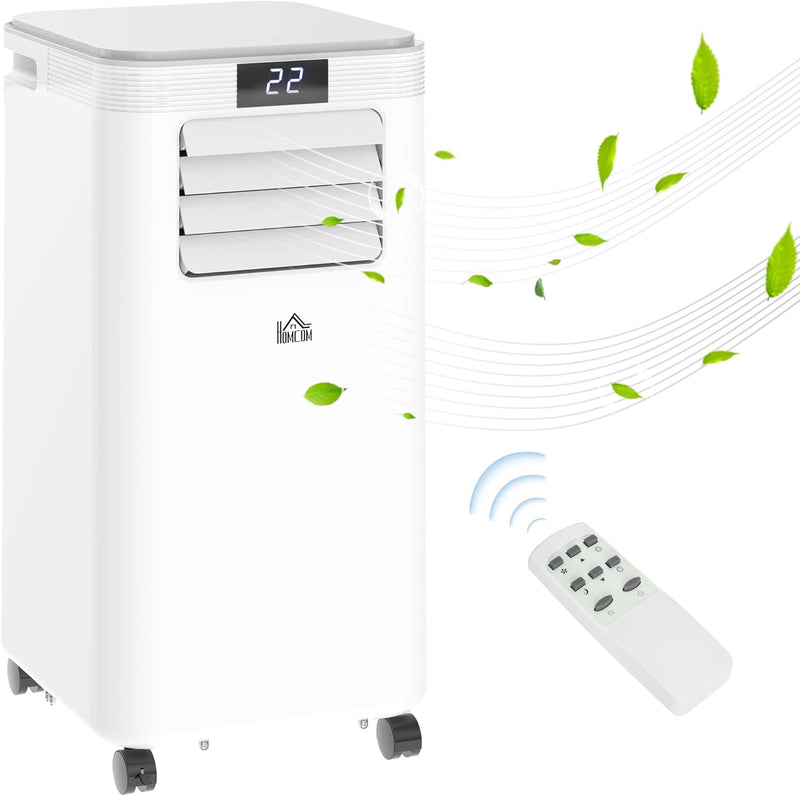 HOMCOM Mobile Klimaanlage 8000BTU 4-in-1 Klimagerät mit Abluftschlauch, Kühlen, Lüften, Entfeuchten