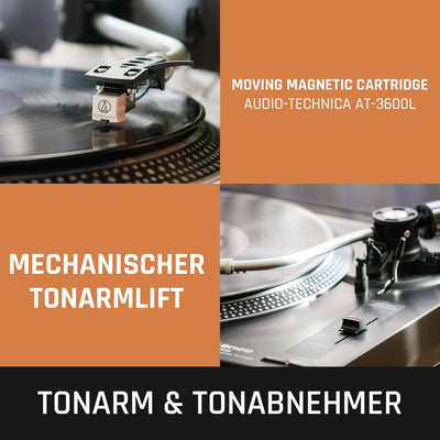 Lenco L-3808 USB DJ-Plattenspieler mit Direktantrieb - 33/45 U/min - Pitch-Control - Magnet-Tonabneh