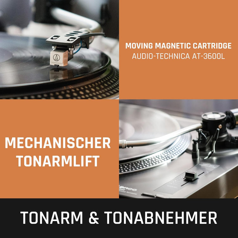Lenco L-3808 USB DJ-Plattenspieler mit Direktantrieb - 33/45 U/min - Pitch-Control - Magnet-Tonabneh