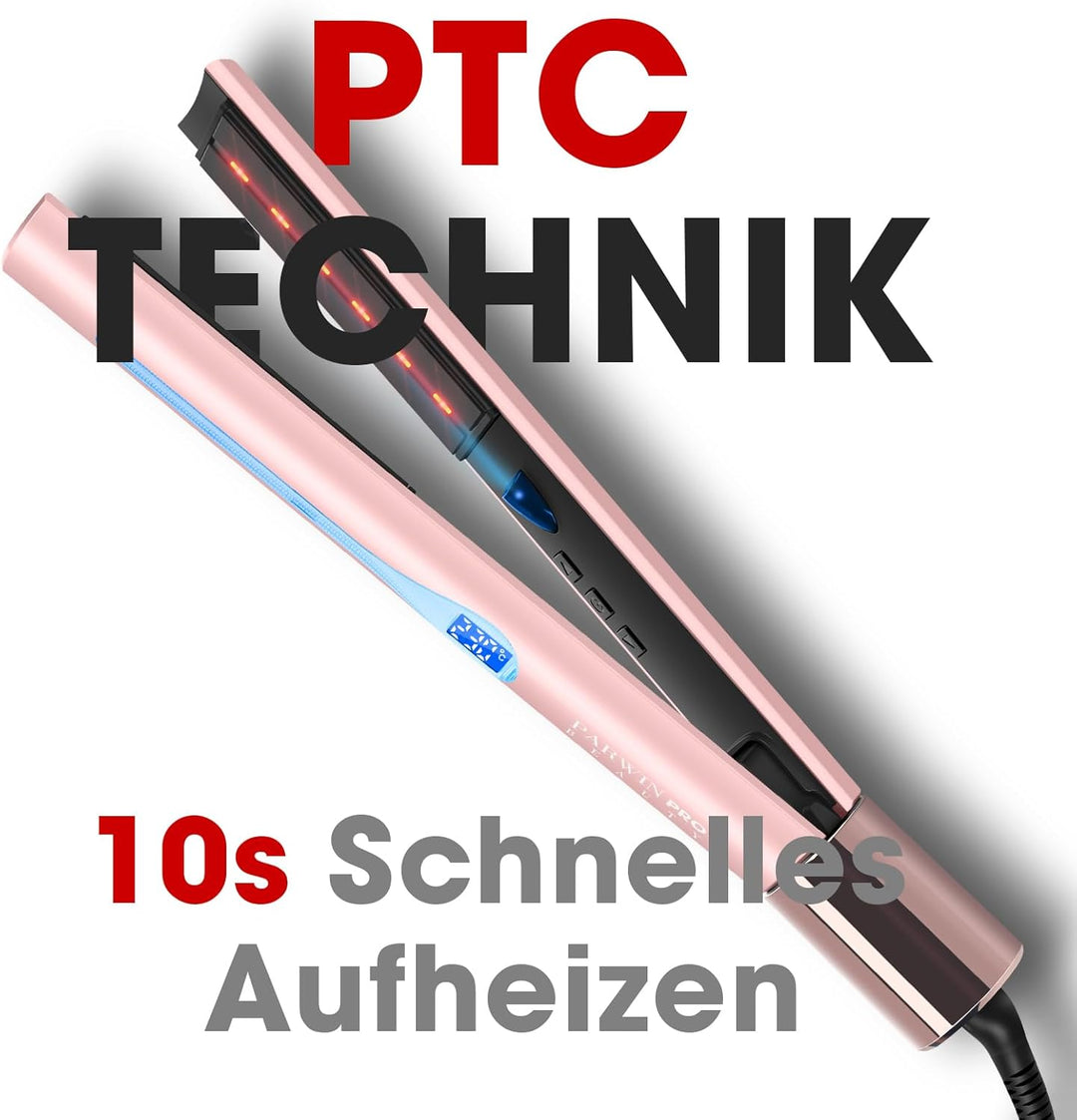 Infrarot-Ionen Haarglätter, PARWIN PRO BEAUTY 2 IN 1 Glätteisen Locken und Glätten, Infrarot- und Io