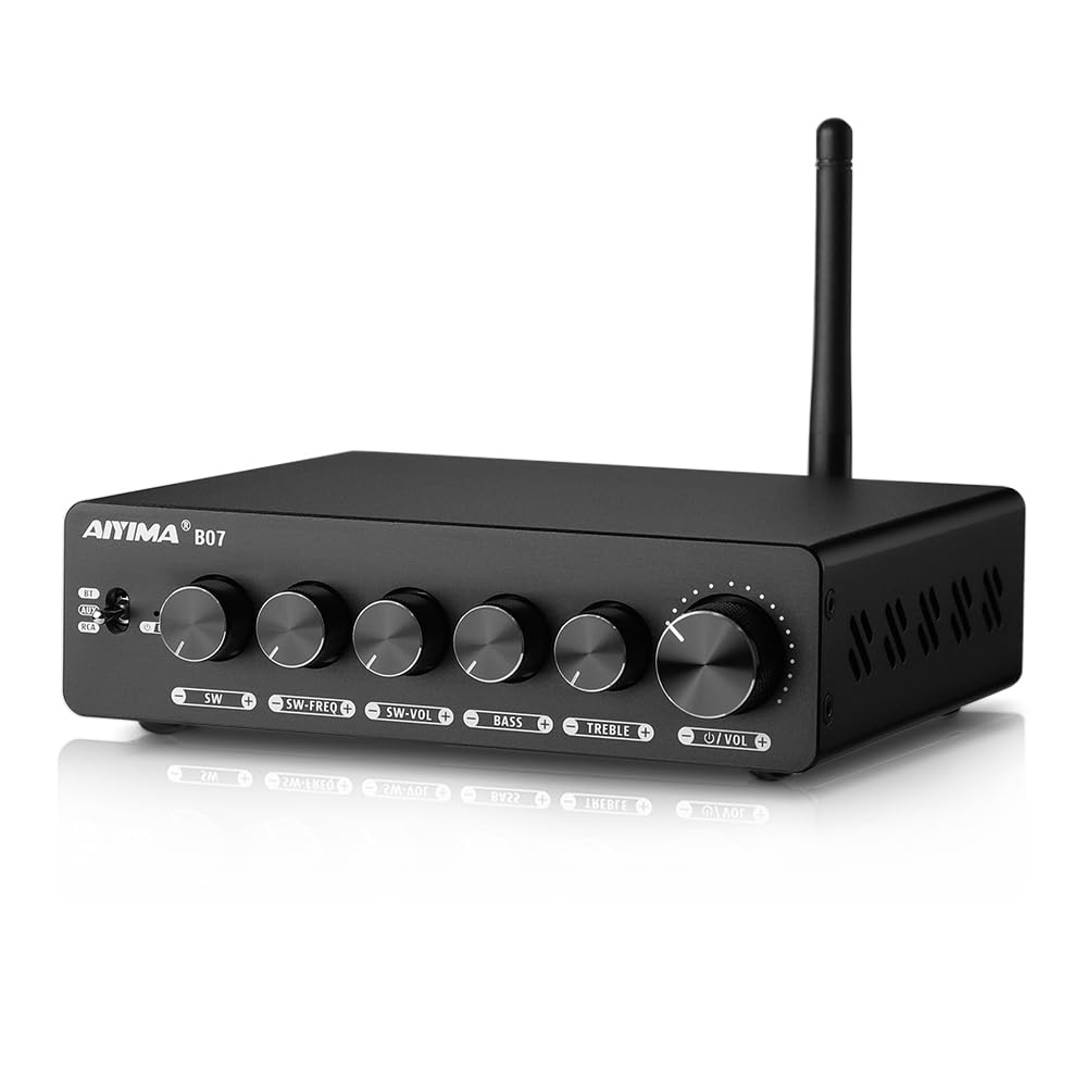 AIYIMA B07 Bluetooth 5.2 Verstärker TPA3255 2.1 Kanal Subwoofer Verstärker 300Wx2+300W für Home Desk