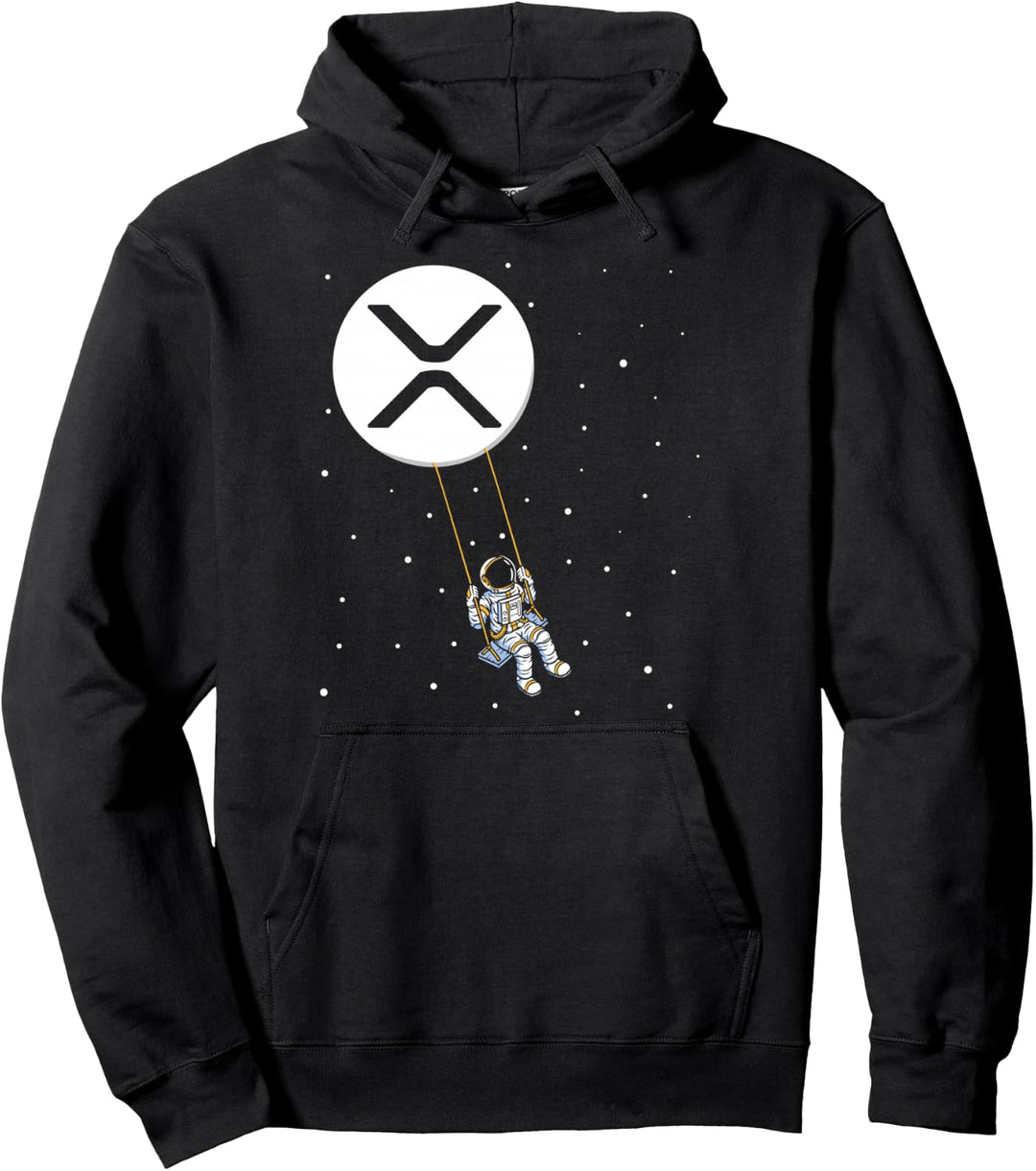 Ripple Swing, XRP Trader Cryptocurrency Moon Boy Pullover Hoodie