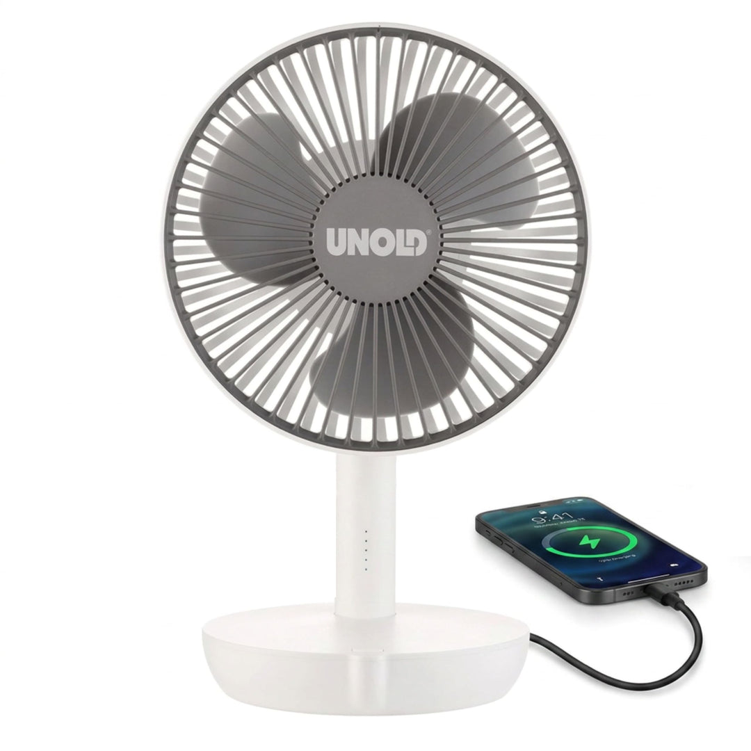 Unold Tischventilator Breezy 86710 - Weiss,25 Watt, 2-stufige Geschwindigkeitsregelung, Oszillation