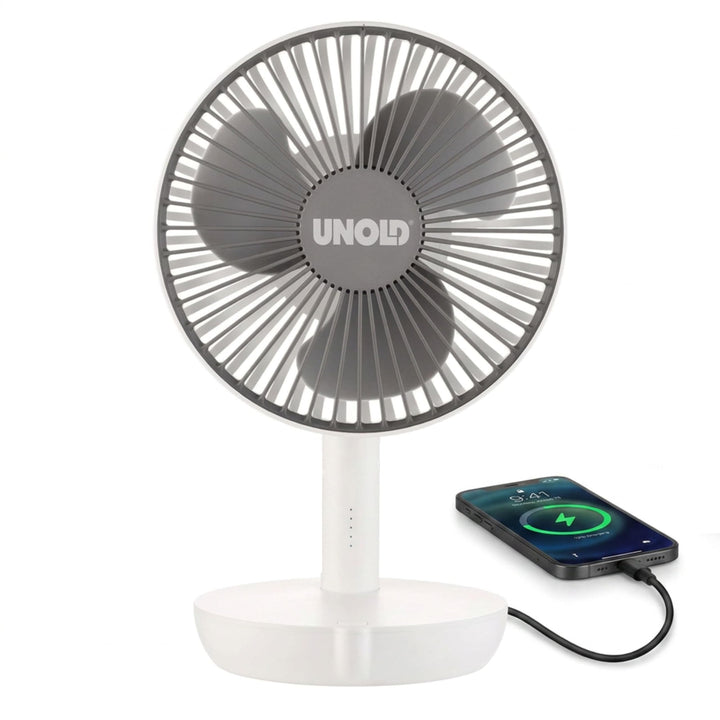 Unold Tischventilator Breezy 86710 - Weiss,25 Watt, 2-stufige Geschwindigkeitsregelung, Oszillation