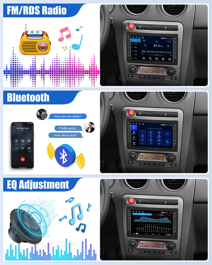 CAMECHO 4G+64G Android 15 Autoradio für VW Golf 4 Polo Sharan Jetta MK4 T5 Transport mit Navi,7 Zoll