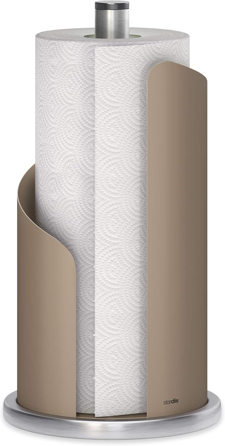 Design Küchenrollenhalter Edelstahl matt H 30 Ø15 cm Rollenhalter Papierrollenhalter für Küchenrolle
