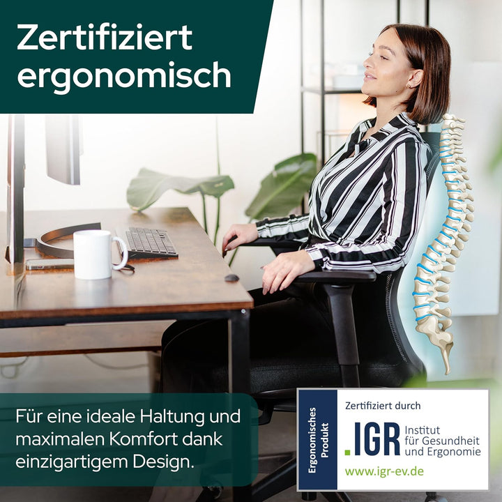 SCHEKKA® Bürostuhl Ergonomisch Testsieger - Besonders individuell Einstellbarer Schreibtischstuhl mi