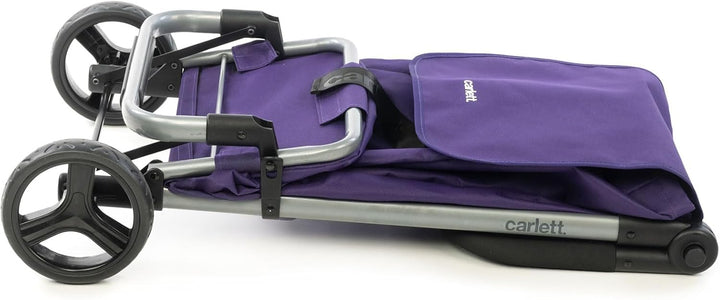 Carlett Einkaufstrolley mit 4 Rädern, faltbar, mit erweiterbarer und Abnehmbarer 60-L-Tasche, bis 25