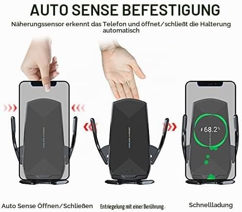 Wireless Car Charger, 15W Qi Fast Charging Auto-Clamping Car Mount Air Vent Phone Holder for iPhone