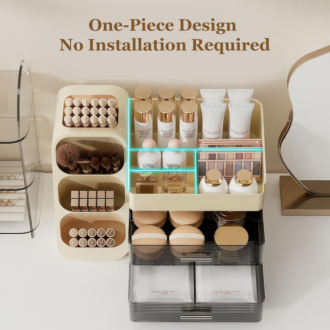 Make Up Kosmetik Organizer mit 2 Schubladen, Multifunktion Schminktisch Organizer, Einfache Aufbewah