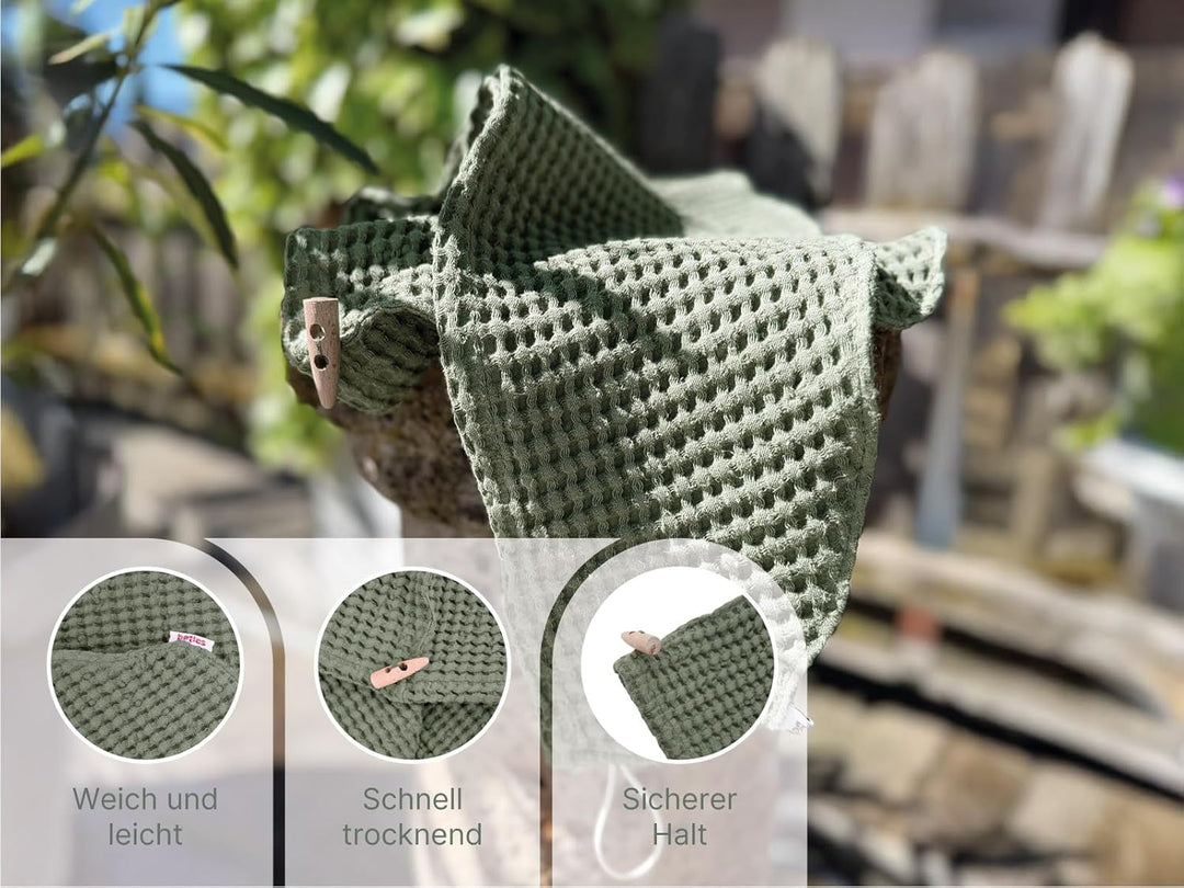 beties - PUR.NATURE - Sauna Haarturban - One Size; PREMIUM-Halbleinen Qualität (europäischer Flachs)