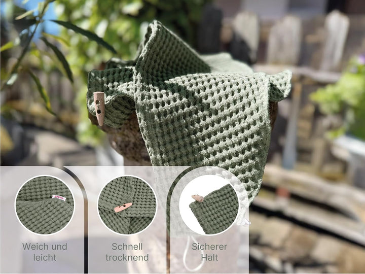 beties - PUR.NATURE - Sauna Haarturban - One Size; PREMIUM-Halbleinen Qualität (europäischer Flachs)