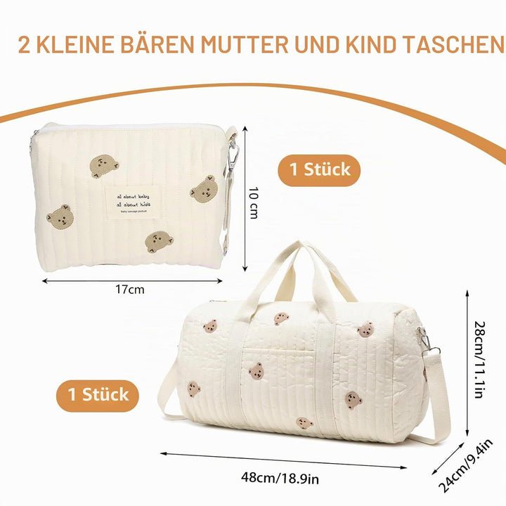 Grosse Wickeltasche Bag, Kompakte Baby Windeltasche &amp; Reisetasche, Vielseitige Tragetasche mit Schul