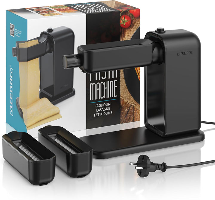 Arendo - Nudelmaschine elektrisch – Pasta Maker - 5 Stärken einstellbar – 120 Watt – Nudelwalze und