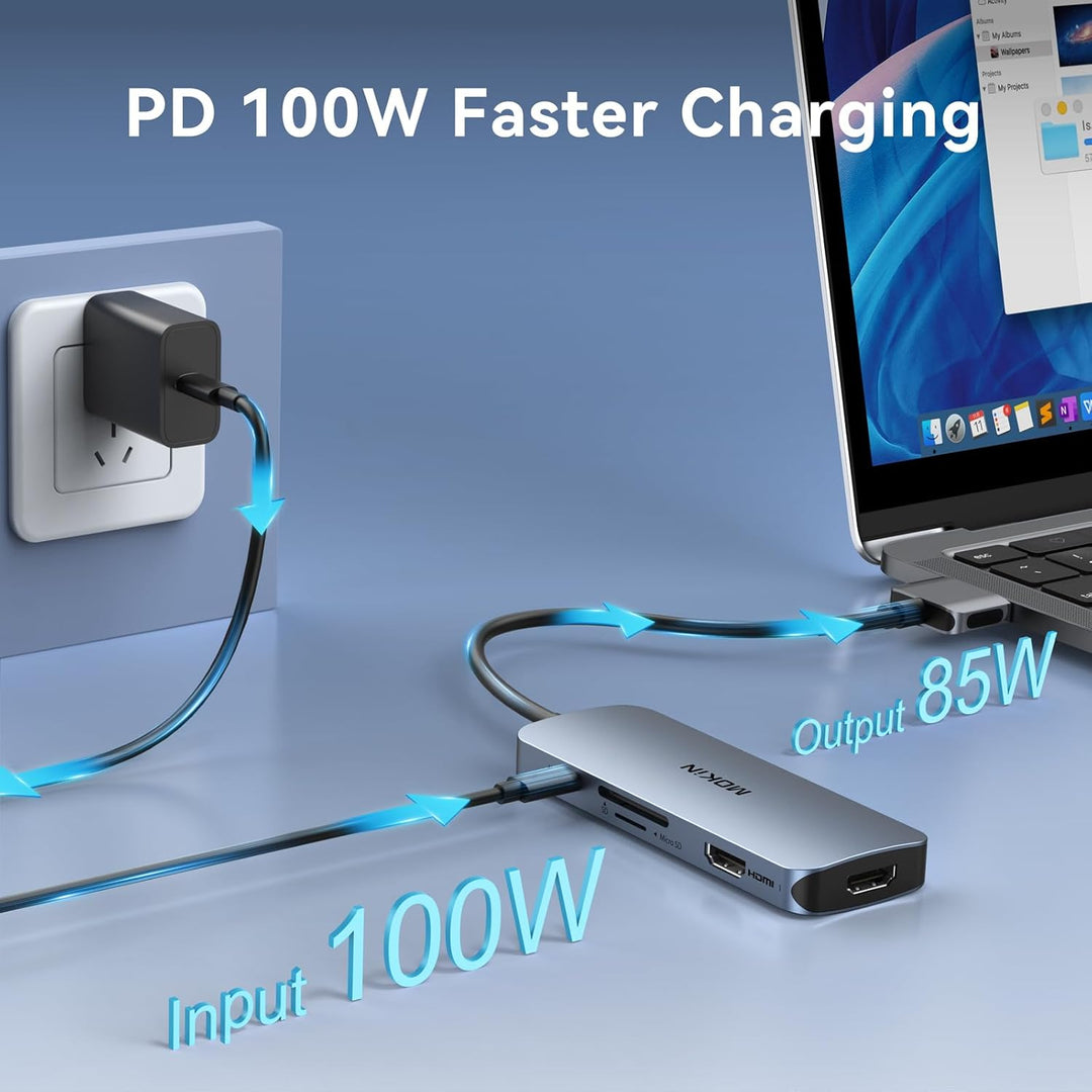 Docking Station für MacBook Pro/Air, MacBook Docking Station USB C Dual Monitor, 8 in 2 USB C Adapte