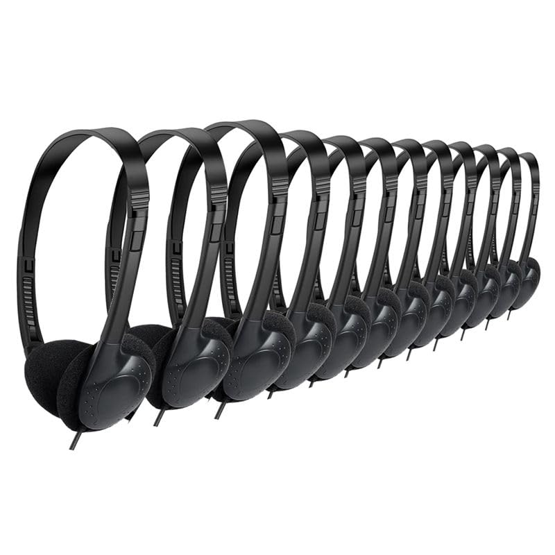 20 Pack Kabelgebundene Kopfhörer für Klassenzimmer, On-Ear Kopfhörer, Klarer Klang, Stereo Headset 3