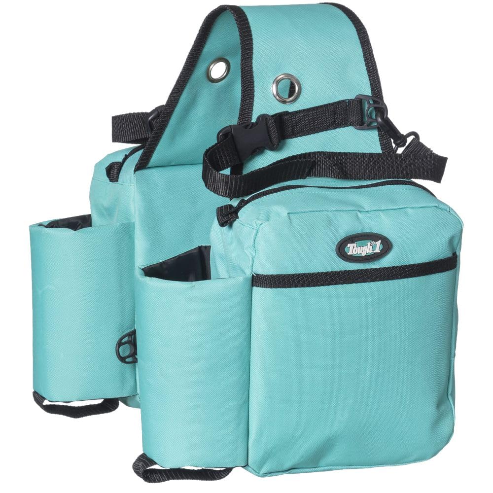 Tough 1 Nylon-Wasserflasche/Ausrüstungstasche, Satteltasche Türkis/Braun, Türkis/Braun