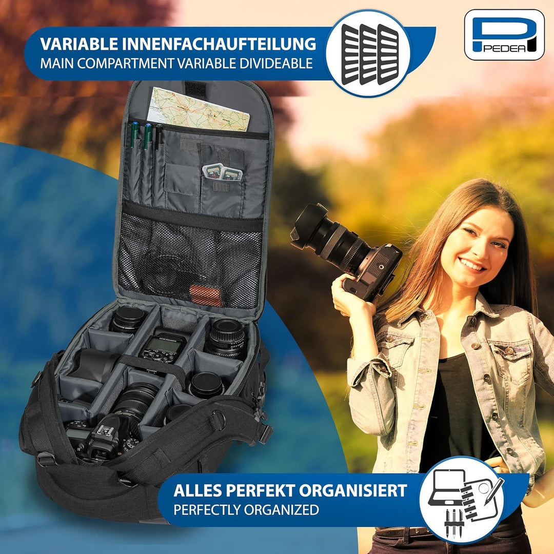 Pedea DSLR-Kamerarucksack Fashion Fotorucksack für Spiegelreflexkameras mit wasserdichtem Regenschut