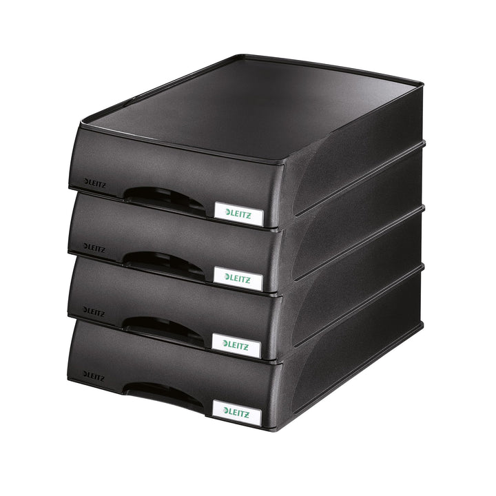 Leitz Briefkorb-Schublade A4, 4er Pack, Schwarz, Plus Serie, 52100095 4 Stück Schwarz, 4 Stück Schwa