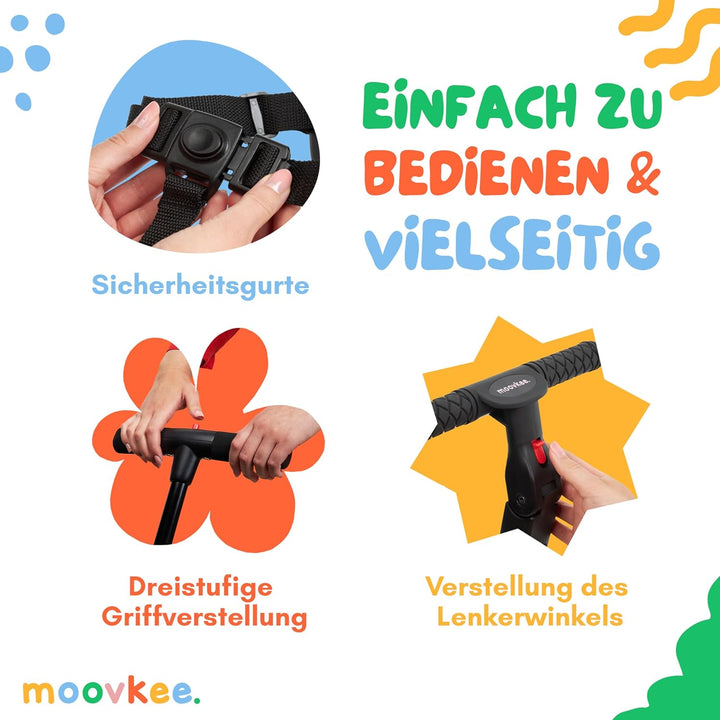 6in1 Dreirad ab 1 Jahr mit Schubstange - Beige Laufrad - Kinderfahrrad Faltbar 1–5 Jahre - Laufräder