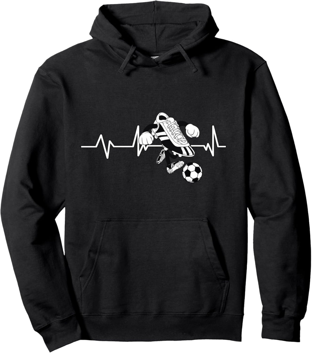 Fussballspieler Herzschlag Geschenk Fussball Pullover Hoodie