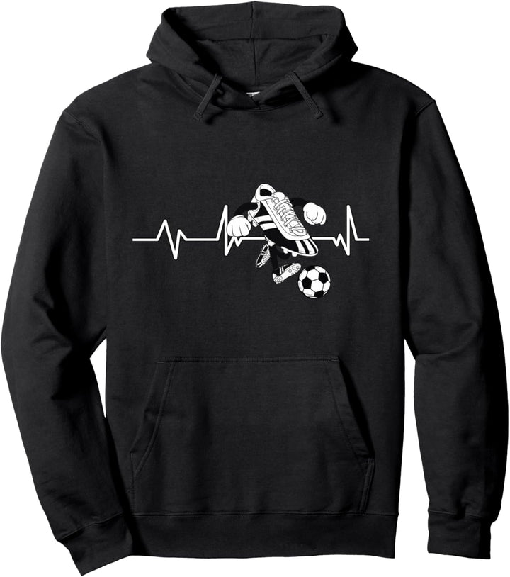Fussballspieler Herzschlag Geschenk Fussball Pullover Hoodie