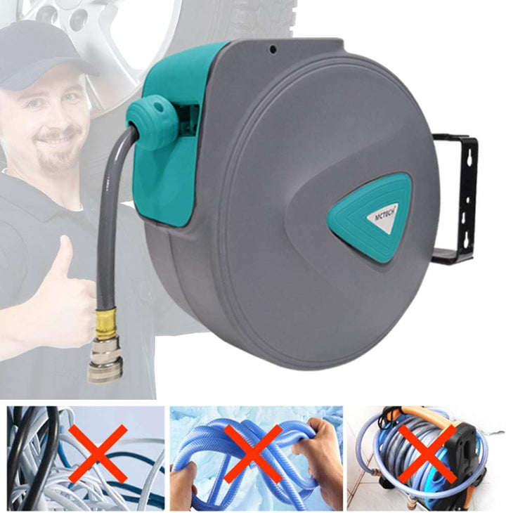 VA-Cerulean Automatisch Druckluftschlauch Aufroller,Wandschlauchhalter Schlauchaufroller für Wand- u