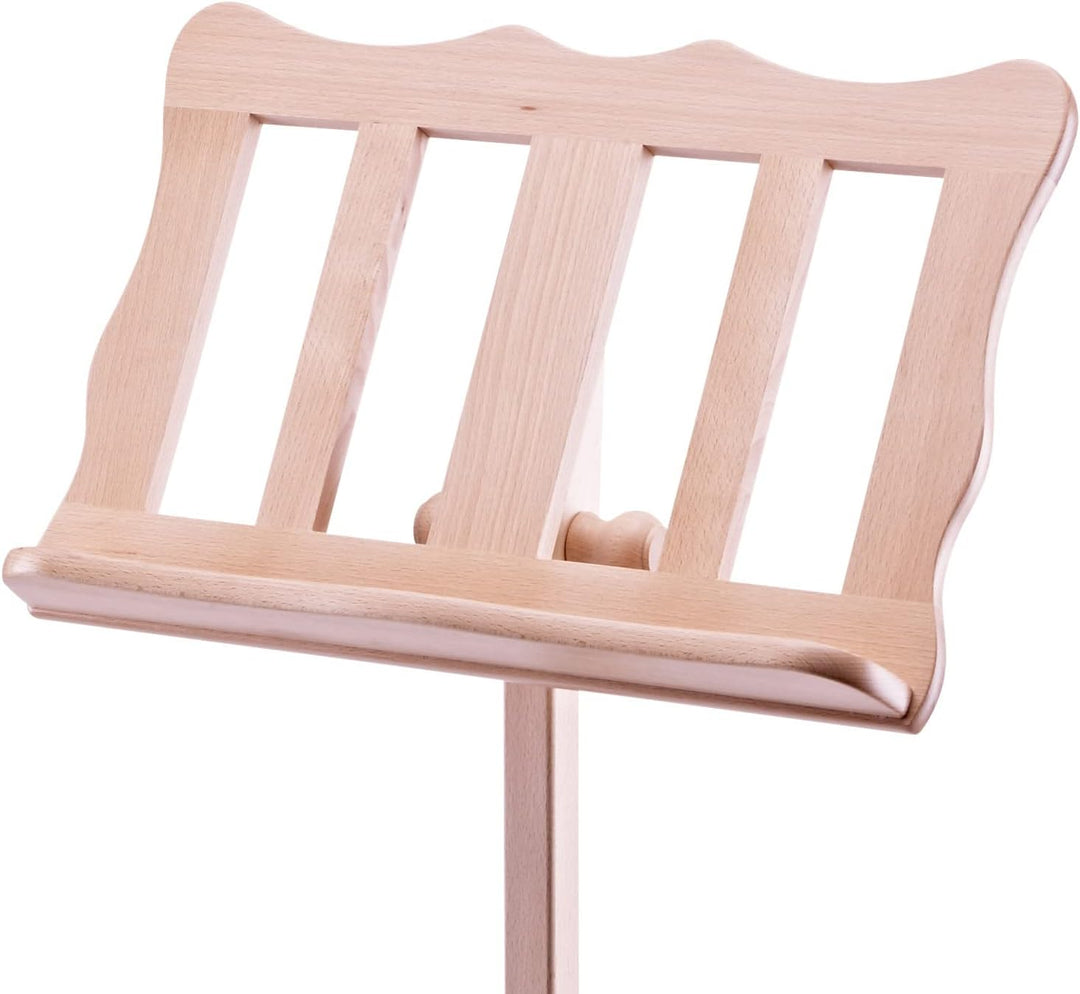 K&amp;M 117 Holz-Notenpult – Solides Buchenholz Naturbelassen – Von 96 – 132 cm ausziehbarer XXL-Notenst