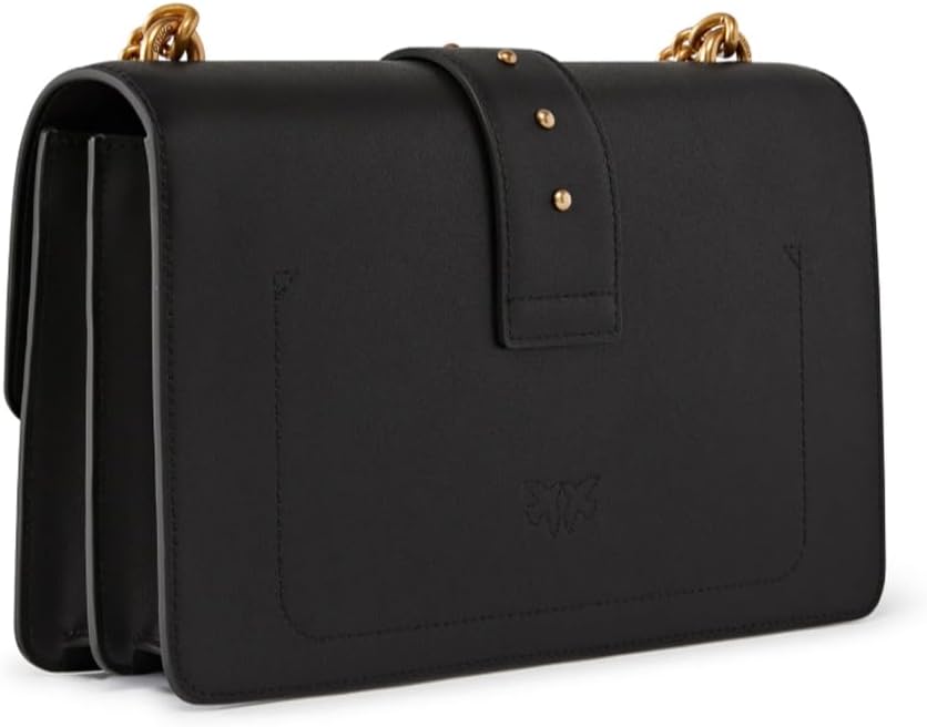 Pinko Damen Taschen Schwarz Umhängetasche mit Logo Love Birds Diamond Cut Einheitsgrösse, Einheitsgr
