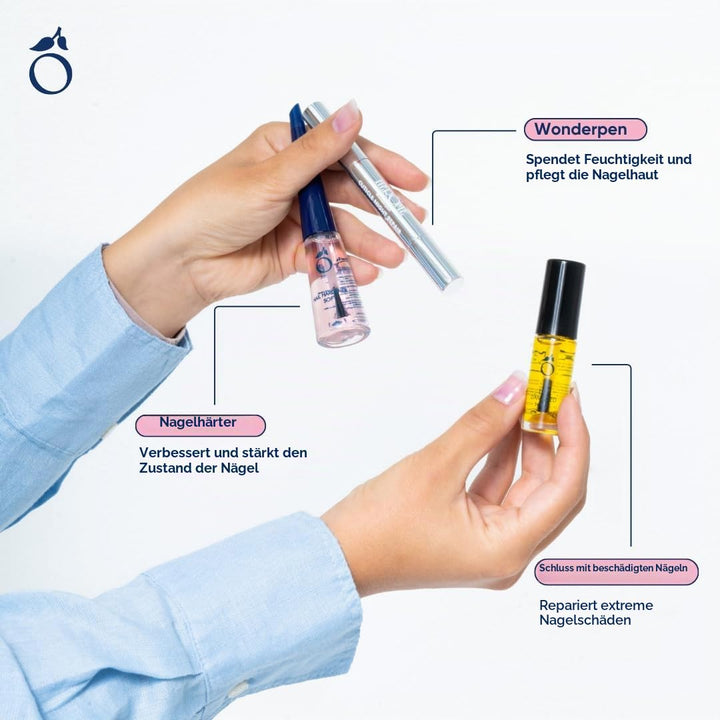 Herome 3-in-1 Maniküre Set mit Nagelhärter &amp; Nagelöl -1 set- stärkende Nagelöl, Serum für die Nagelh