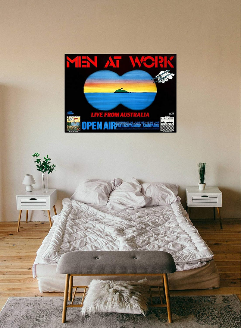 Men at Work - Business as Usual, Hamburg 1983 » Konzertplakat/Premium Poster | Live Konzert Veransta