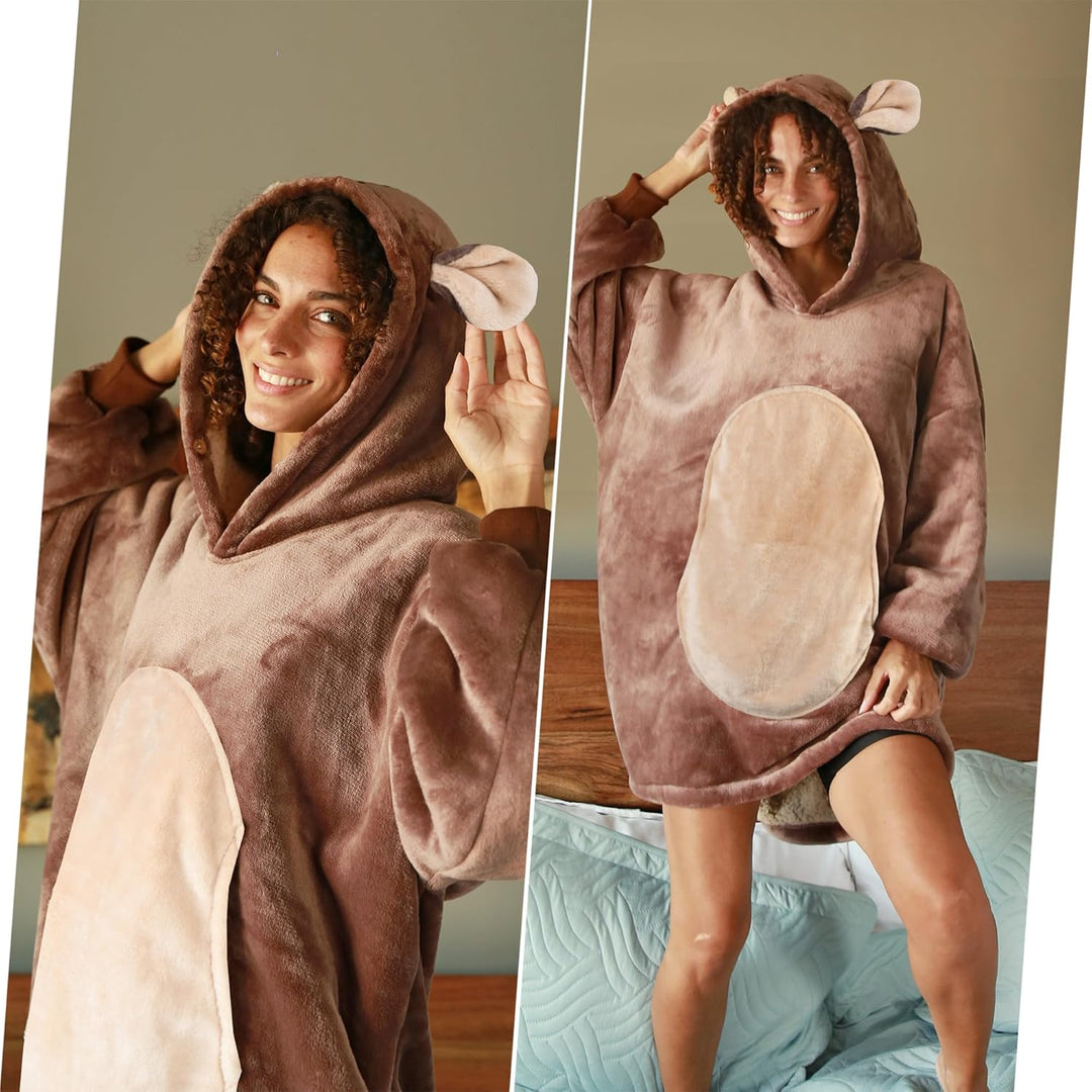 Catalonia Classy Oversized Sherpa Hoodie Decke, grosses Kapuzen-Sweatshirt für Frauen, weiche gemütl