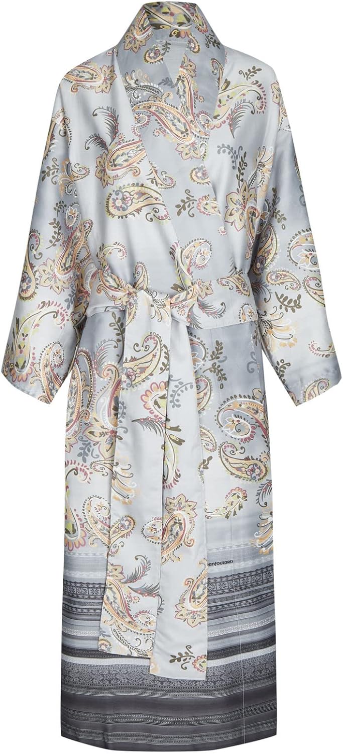 Bassetti Kimono Tosca G1 Grigio 100% Baumwolle, Grösse: L-XL, 9314409 L-XL Grigio, L-XL Grigio