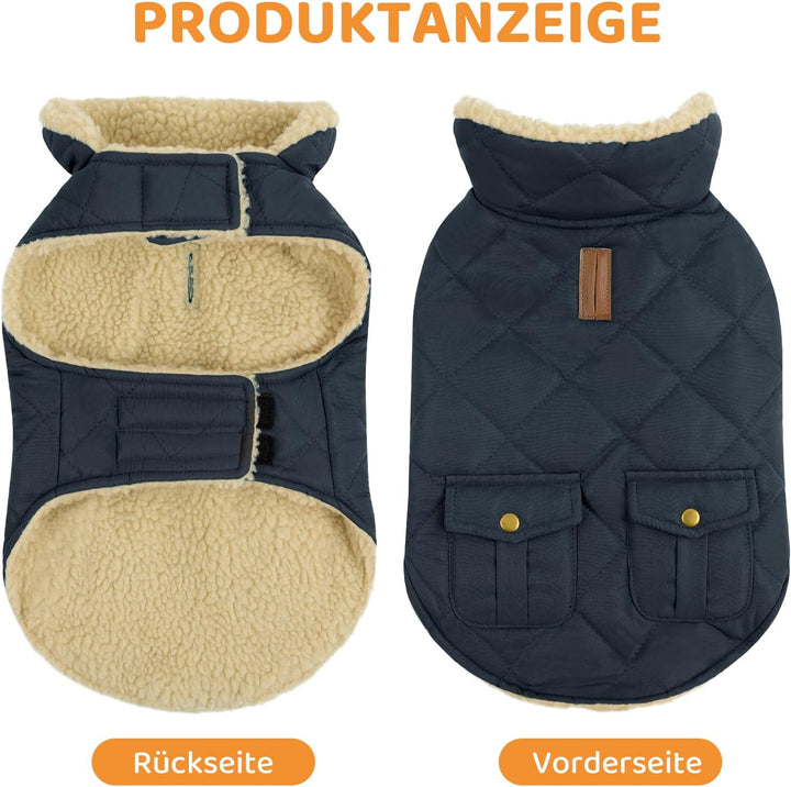 Queenmore Wintermantel Hund Wasserdicht Hundemantel Winter Mittelgrosse Hunde Warme Fleecemantel Hun