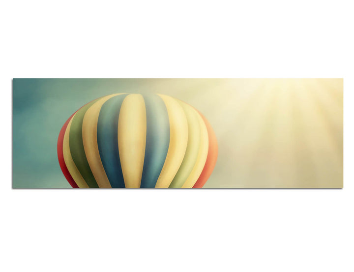 Paul Sinus Art Panoramabild auf Leinwand und Keilrahmen 150x50cm Heissluftballon Himmel Wolken Sonne