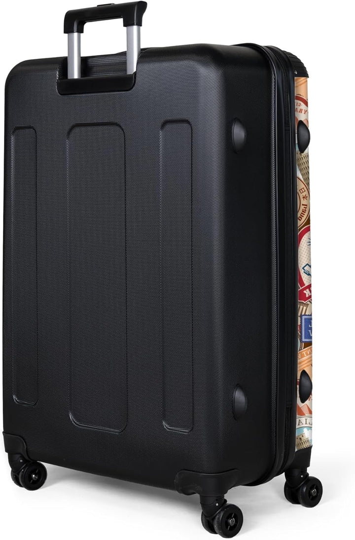 NoBoringSuitcases.com® Koffer XL Gross 77x51.5x28 cm Reisekoffer mit 4 Rollen Leicht Trolley Hartsch
