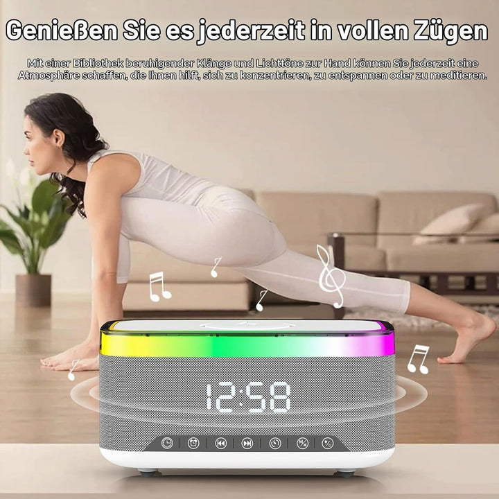 Wecker Digital, Wecker mit Ladestation, Radiowecker Funkuhr Digital mit Bluetooth Lautsprecher 6 Far