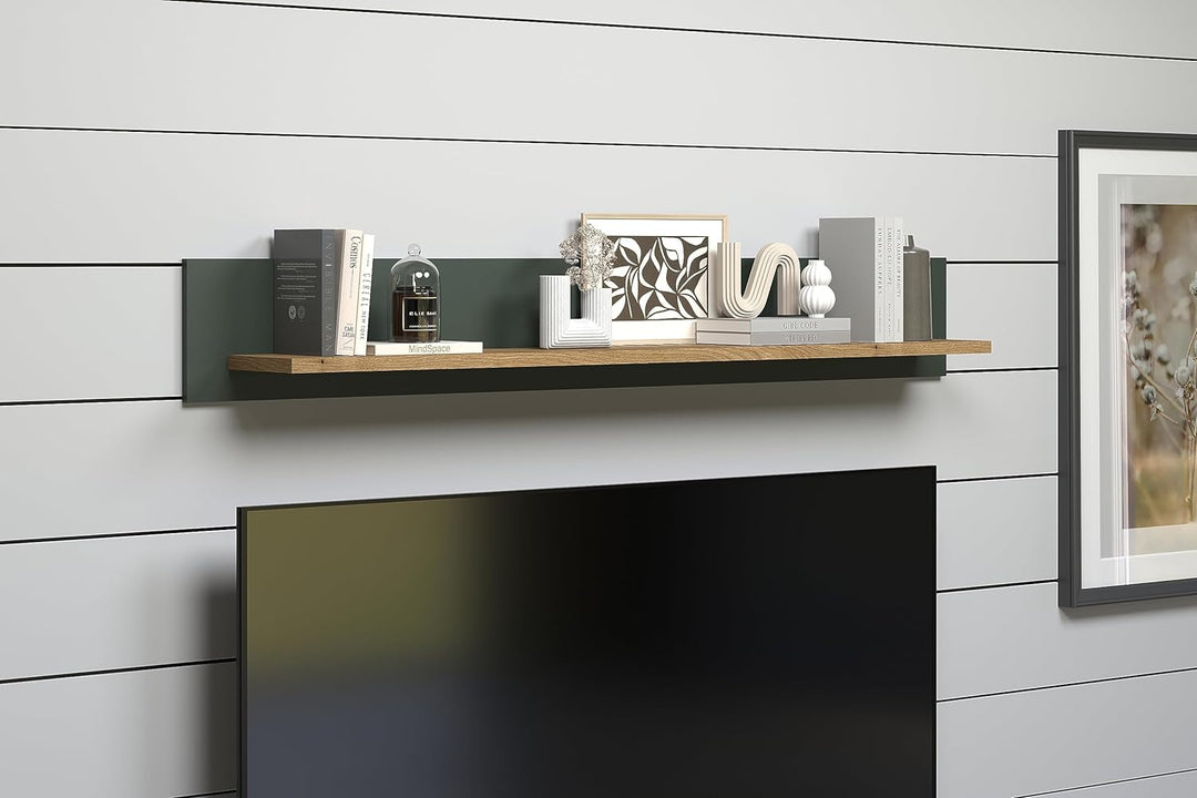 trendteam smart living - Wandboard Wandregal Bücherleiste - Stanton - Aufbaumass (BxHxT) 156 x 22 x