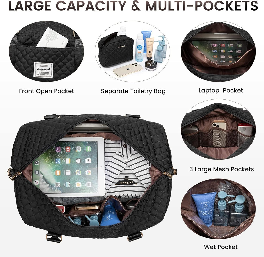 LOVEVOOK Reisetasche Damen Sporttasche Gross mit Schuhfach & Nassfach Weekender Travel Duffle Bag mi