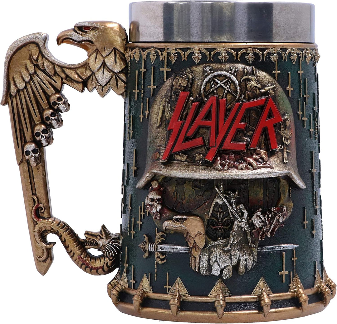 Nemesis Now Edelstahl Bierkrug mit Totenkopf-Logo, offizielles Lizenzprodukt, Gold, 16,5 cm
