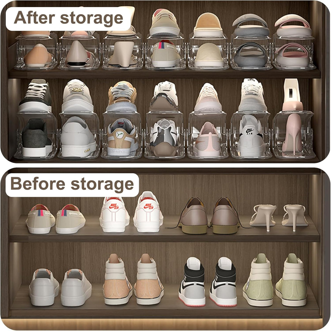Dokeno 8 Stück Schuhstapler, Schuhorganizer, Schuhaufbewahrung Platzsparend, Schuh Organizer, Einste