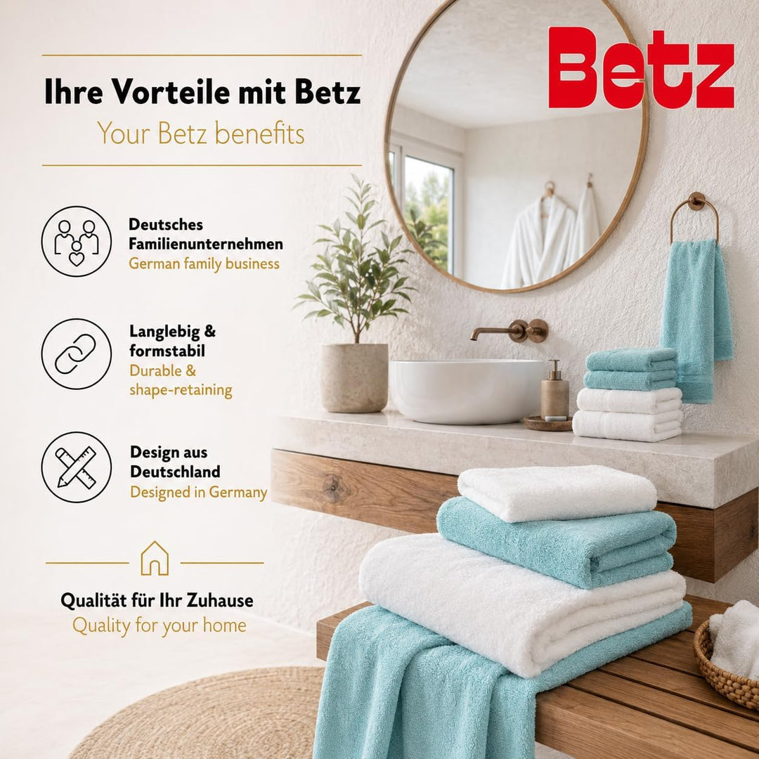 Betz 12-TLG. Handtuch Set Premium 100% Baumwolle 2 Duschtücher 4 Handtücher 2 Gästetücher 2 Seiftüch