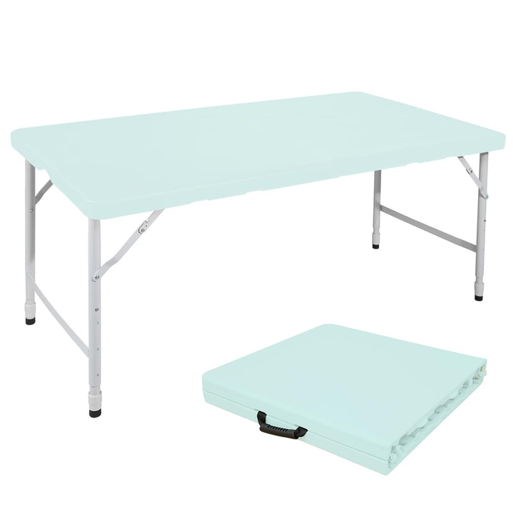 Anself 125cm Portable Heavy Duty Folding Table with Handle, Adjustable Height Foldable Table, Multi-