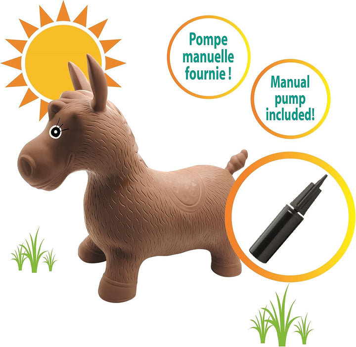 Lexibook Aufblasbares Hüpf-Pony, Inbegriffenen manuellen Pumpe, Sicherer und widerstandsfähiger Kuns