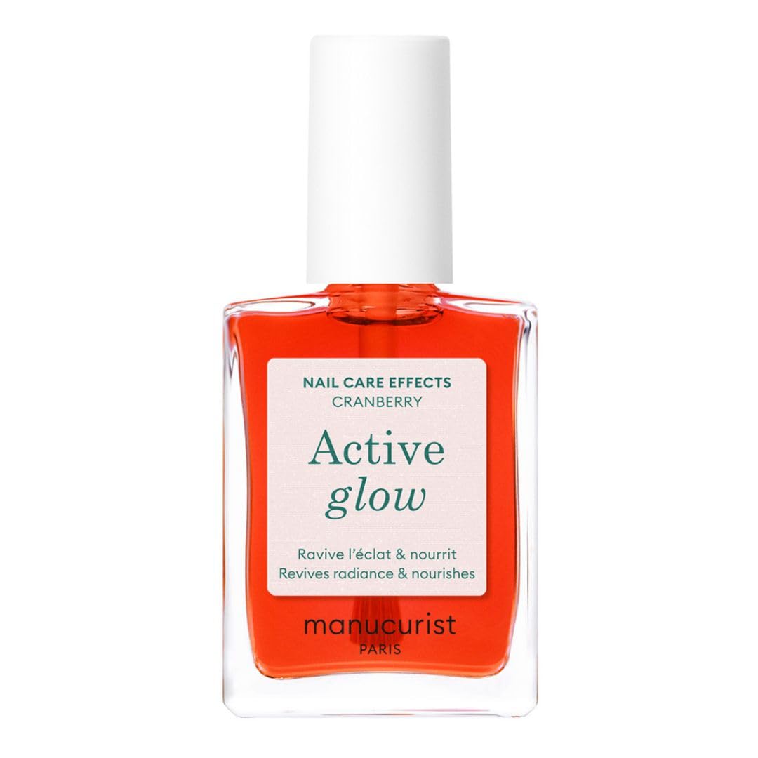 Manucurist Active Glow™ Cranberry Nagellack Schnelltrocknend – Nagelhärter mit Farbe & Korallrotem G