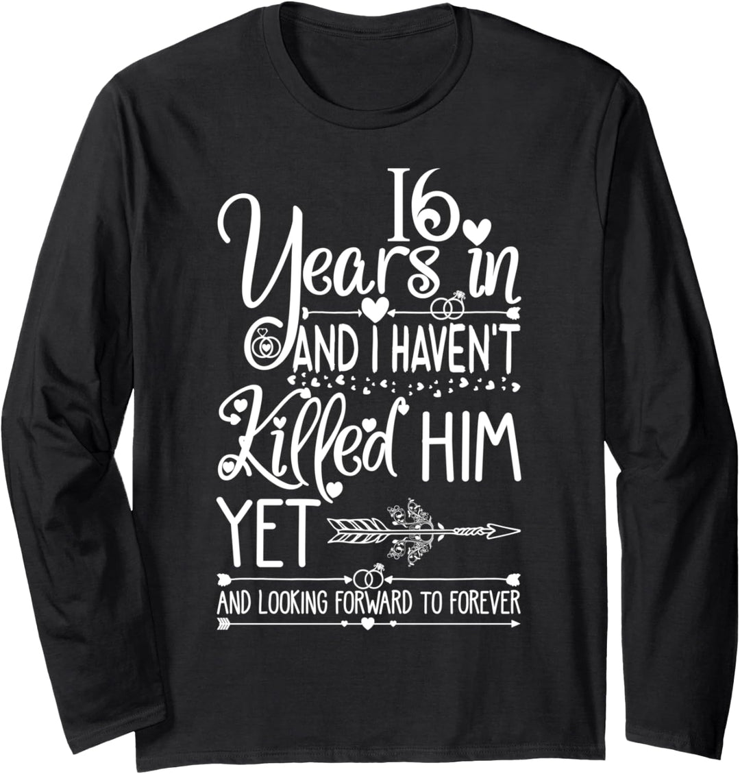 16th Wedding Anniversary for Her & Wife 16 Years of Marriage Langarmshirt